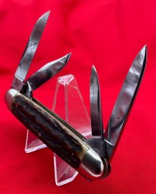 Vintage KRUSE & BAHLMAN HDWE CO CUTSURE Eq End Pen Pocket Knife c.1858-1962 Stag Salesman’s Sample