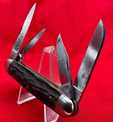 Vintage KRUSE & BAHLMAN HDWE CO CUTSURE Eq End Pen Pocket Knife c.1858-1962 Stag Salesman’s Sample
