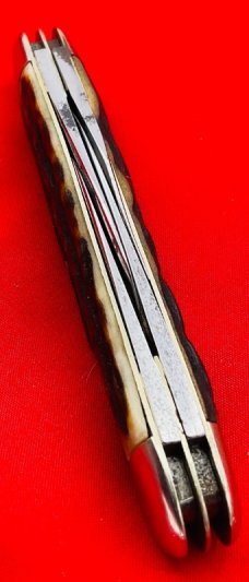 Vintage KRUSE & BAHLMAN HDWE CO CUTSURE Eq End Pen Pocket Knife c.1858-1962 Stag Salesman’s Sample