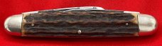 Vintage KRUSE & BAHLMAN HDWE CO CUTSURE Eq End Pen Pocket Knife c.1858-1962 Stag Salesman’s Sample