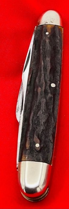 Vintage KRUSE & BAHLMAN HDWE CO CUTSURE Eq End Pen Pocket Knife c.1858-1962 Stag Salesman’s Sample