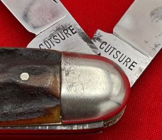 Vintage KRUSE & BAHLMAN HDWE CO CUTSURE Eq End Pen Pocket Knife c.1858-1962 Stag Salesman’s Sample