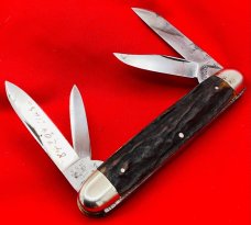 Vintage KRUSE & BAHLMAN HDWE CO CUTSURE Eq End Pen Pocket Knife c.1858-1962 Stag Salesman’s Sample