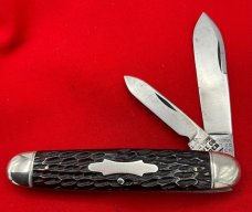 Vintage NEW YORK KNIFE CO Equal End Jack Folding Pocket Knife c.1856-1931 Exc. Condition Jigged Bone