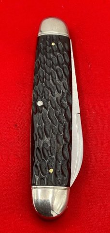 Vintage NEW YORK KNIFE CO Equal End Jack Folding Pocket Knife c.1856-1931 Exc. Condition Jigged Bone
