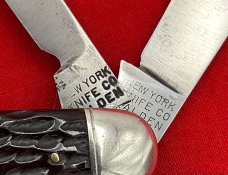 Vintage NEW YORK KNIFE CO Equal End Jack Folding Pocket Knife c.1856-1931 Exc. Condition Jigged Bone