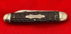Vintage NEW YORK KNIFE CO Equal End Jack Folding Pocket Knife c.1856-1931 Exc. Condition Jigged Bone
