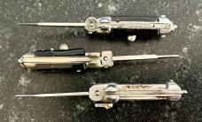 3 Vintage Miniature Switchblade Knives, Lever Lock And 2 Stiletto, Made In Japan 