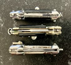 3 Vintage Miniature Switchblade Knives, Lever Lock And 2 Stiletto, Made In Japan 