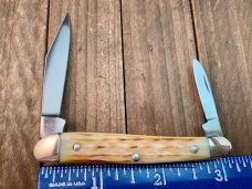 Henckels Made by Boker in Solingen Half Whittler/Pen Knife Burnt White Pinfeather Jigged Bone