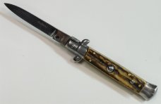 Vintage Stag Handle Picklock Italian Stiletto Switch Blade 7 34 quot