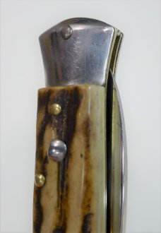 Vintage Stag Handle Picklock Italian Stiletto Switch Blade 7 3/4 "