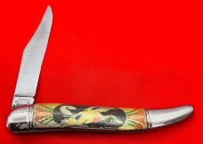Vintage Imperial PROV USA 1-Blade Texas Toothpick w/Foil Scales Flying Mallard c.1946-1956