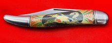Vintage Imperial PROV USA 1-Blade Texas Toothpick w/Foil Scales Flying Mallard c.1946-1956