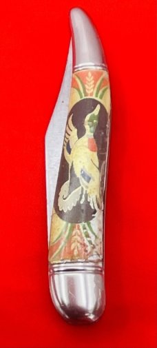Vintage Imperial PROV USA 1-Blade Texas Toothpick w/Foil Scales Flying Mallard c.1946-1956