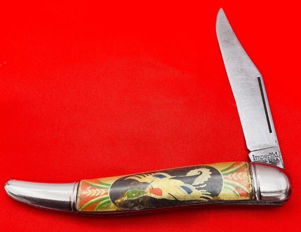 Vintage Imperial PROV USA 1-Blade Texas Toothpick w/Foil Scales Flying Mallard c.1946-1956 Vintage Imperial PROV USA 1-Blade Texas Toothpick w/Foil Scales Flying Mallard c.1946-1956