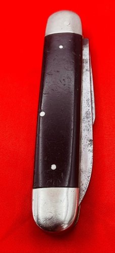 Vintage CHALLENGE CUTL CO 2-Blade Equal End Jumbo Jack Pocket Knife c.1905-1928 Slick Black 1905-28