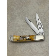 Cripple Creek USA Old Fort TN 1993 15th Annual AECA Knife Show 1 of 35 Stag 2 Blade Folding Knife