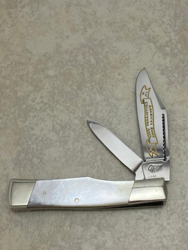 Cripple Creek USA by Bob Cargill 1981 Pearl American Edge Collector's Assn. 1 of 70 Gunstock Knife