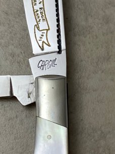 Cripple Creek USA by Bob Cargill 1981 Pearl American Edge Collector's Assn. 1 of 70 Gunstock Knife