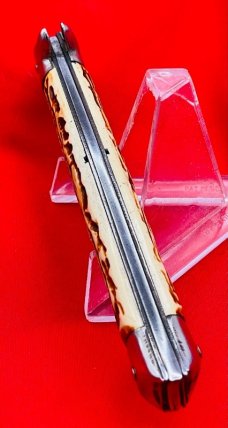 Vintage COLONIAL PROV. USA 1-Blade Fishtail Bowtie Folding Pocket Knife Faux Bone ***MINT***
