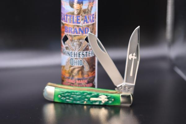 Battle Axe Brand Cooper Cutlery Green Bone 1/100 Battle Axe Brand Cooper Cutlery Green Bone 1/100