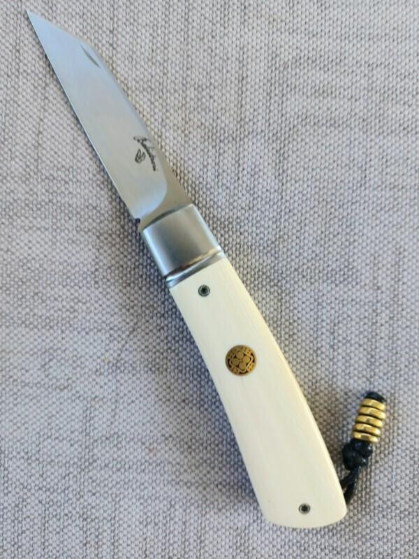 Vincenzo Balistreri Elephant Ivory Native Slipjoint 4" cld..440C.Lanyard..bead.jimping & filework Vincenzo Balistreri Elephant Ivory Native Slipjoint 4" cld..440C.Lanyard..bead.jimping & filework