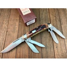 Schatt and Morgan 5 Blade Sowbelly Reverse Worm Groove Bone 20th Anniversary Series