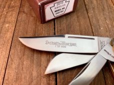 Schatt and Morgan 5 Blade Sowbelly Reverse Worm Groove Bone 20th Anniversary Series 