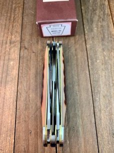 Schatt and Morgan 5 Blade Sowbelly Reverse Worm Groove Bone 20th Anniversary Series 