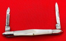 Vintage NORTHFIELD KN CO Swell Center Balloon Pen Folding Pocket Knife c1856-1919 Mother-of-Pearl