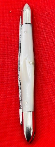 Vintage NORTHFIELD KN CO Swell Center Balloon Pen Folding Pocket Knife c.1856-1919 Mother-of-Pearl