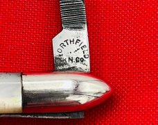 Vintage NORTHFIELD KN CO Swell Center Balloon Pen Folding Pocket Knife c.1856-1919 Mother-of-Pearl