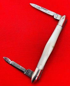 Vintage NORTHFIELD KN CO Swell Center Balloon Pen Folding Pocket Knife c.1856-1919 Mother-of-Pearl