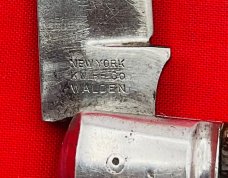 VintageVintage NEW YORK KNIFE CO Model #187 Swell Center Lockback Hunting Knife 1882-1931Bone Stag