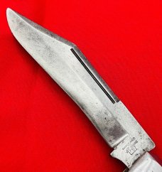 VintageVintage NEW YORK KNIFE CO Model #187 Swell Center Lockback Hunting Knife 1882-1931Bone Stag