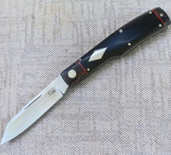 K'roo McNative Knife 4".Linen Micarta & blanket Micarta bolsters..red accents..rwl34. Filework.coa/ 