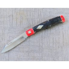 K'roo McNative Knife 4" Blanket Micarta & red Micarta bolsters..white accents..rwl34. Filework.coa/