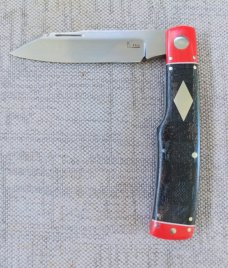 K'roo McNative Knife 4" Blanket Micarta & red Micarta bolsters..white accents..rwl34. Filework.coa/ 