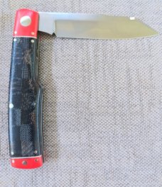 K'roo McNative Knife 4" Blanket Micarta & red Micarta bolsters..white accents..rwl34. Filework.coa/ 