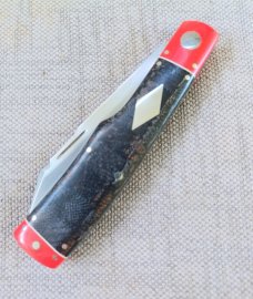 K'roo McNative Knife 4" Blanket Micarta & red Micarta bolsters..white accents..rwl34. Filework.coa/ 