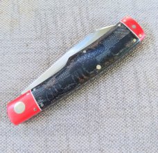 K'roo McNative Knife 4" Blanket Micarta & red Micarta bolsters..white accents..rwl34. Filework.coa/ 