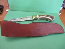 Hen & Rooster 1990 NKCA Stag Handle Fixed Blade 