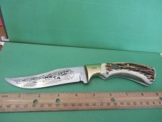 Hen & Rooster 1990 NKCA Stag Handle Fixed Blade 