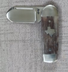 Riaan Ras Natural Giraffe Bone.Elephant Toe. N690 polish.. bolsters & caps.3.25 clsd..long pull..coa
