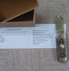 Riaan Ras Natural Giraffe Bone.Elephant Toe. N690 polish.. bolsters & caps.3.25 clsd..long pull..coa