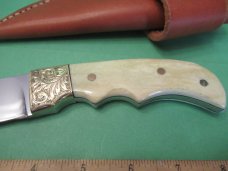 Ed Jones Custom Bone Handle Fixed Blade  Scrolled Bolsters 