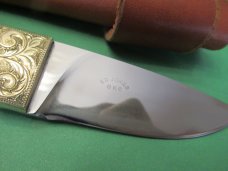 Ed Jones Custom Bone Handle Fixed Blade  Scrolled Bolsters 