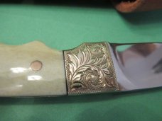 Ed Jones Custom Bone Handle Fixed Blade  Scrolled Bolsters 