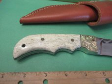 Ed Jones Custom Bone Handle Fixed Blade  Scrolled Bolsters 